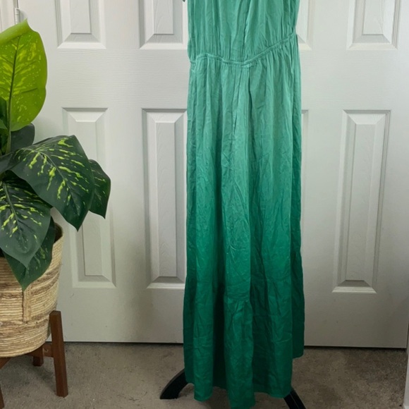 Knox Rose Green Ombré Tiered Midi Dress A-Line Halter Tie Back Women's size XXL - Picture 10 of 16